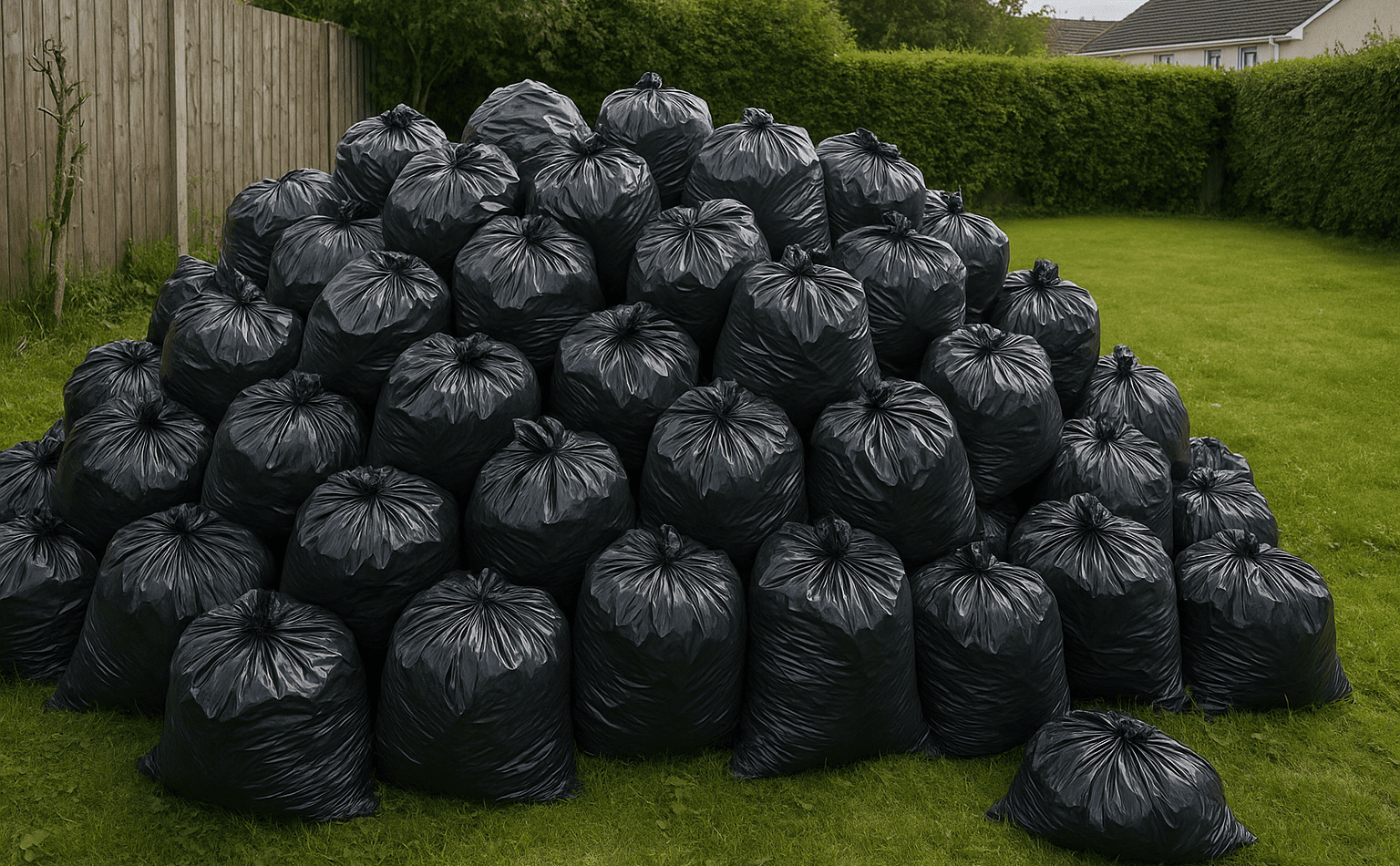 8 yard skip capacity black bags
