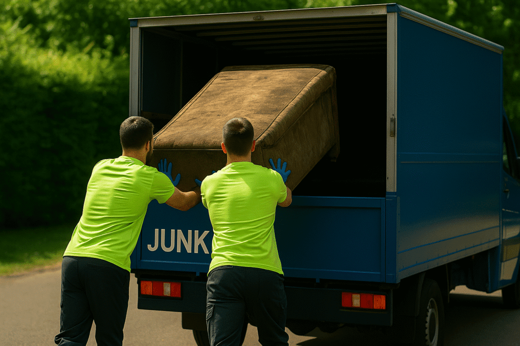 rubbish removal into van