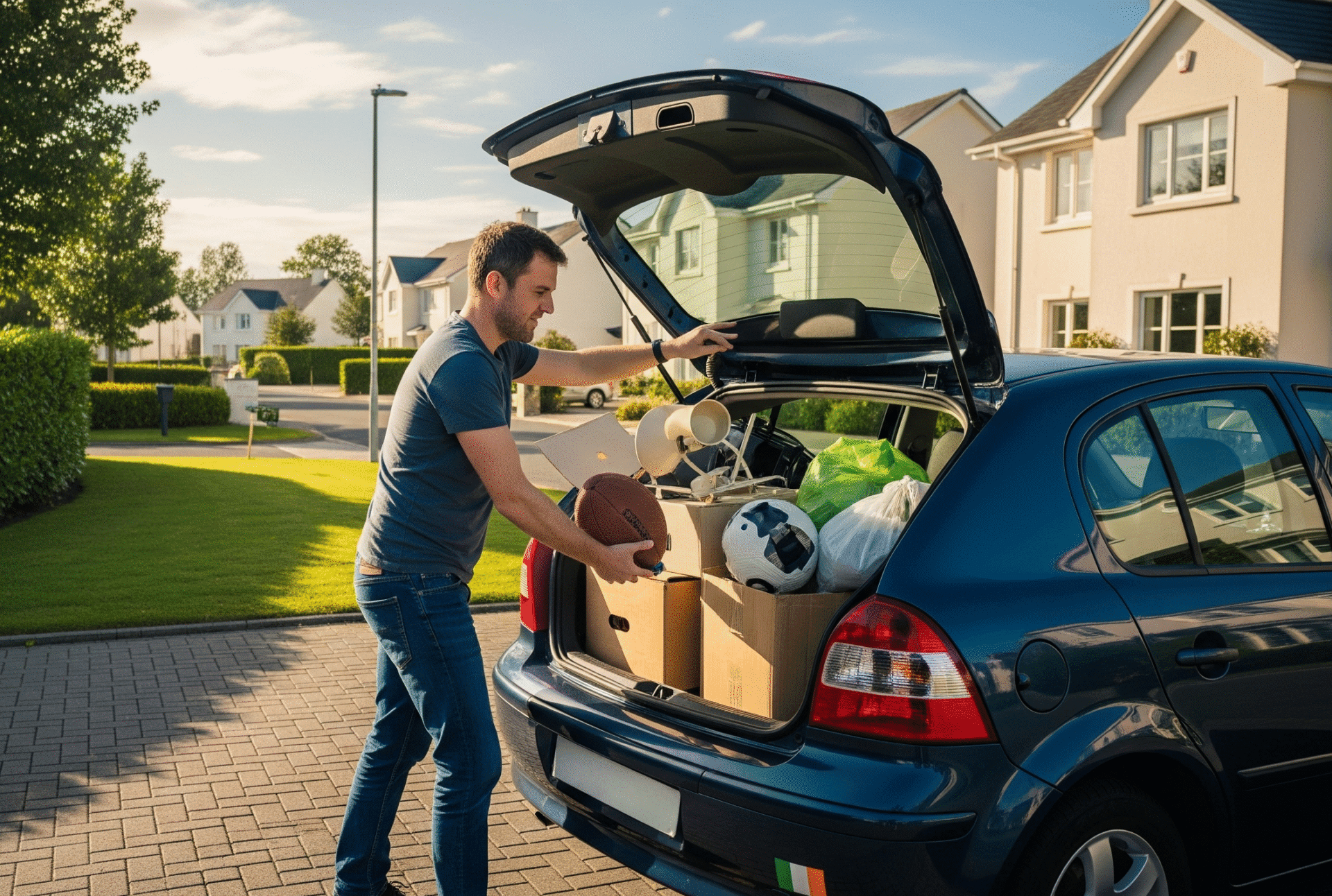 Rubbish removal into car
