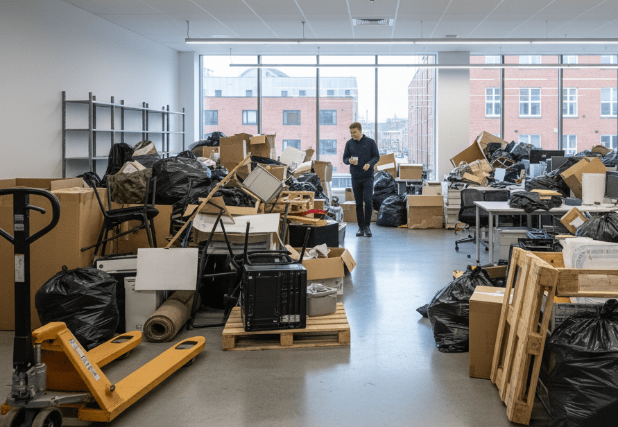 commercial rubbish removal before photo